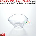 デザートカップTR しずく 透明 トライタン製(PCT製)36個セット 【代替ガラス】M11-783