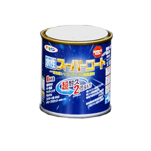 アサヒペン ペンキ 水性スーパーコート 水性多用途 ツヤ消し黒 1/12L【北海道・沖縄・離島配送不可】