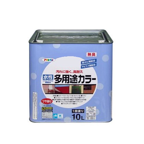 アサヒペン 水性多用途カラー 10L 白【北海道・沖縄・離島配送不可】