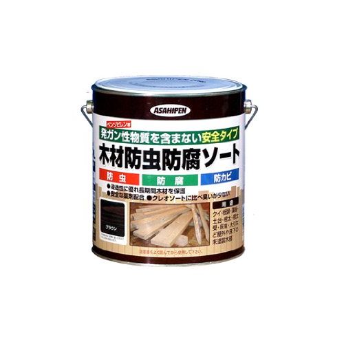 樂天商城 - アサヒペン 木材防虫防腐ソート 2.5L ブラウン【北海道・沖縄・離島配送不可】