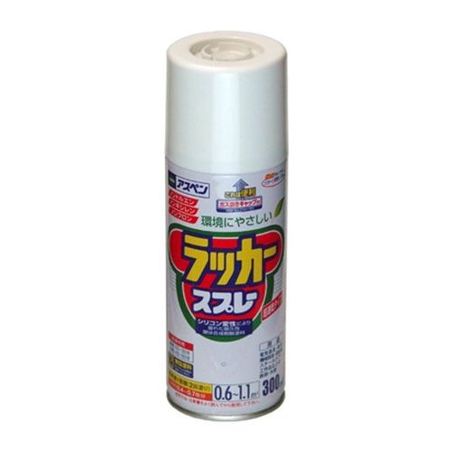 アサヒペン アスペンラッカースプレー 300ML ツヤ消し白【北海道・沖縄・離島配送不可】