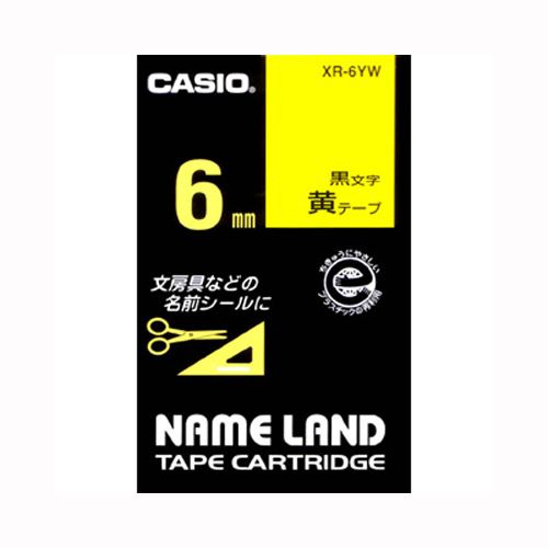 （まとめ買い）カシオ ネームランドテープ XR-6YW 00012855 〔3個セット〕【北海道・沖縄・離島配送不可】