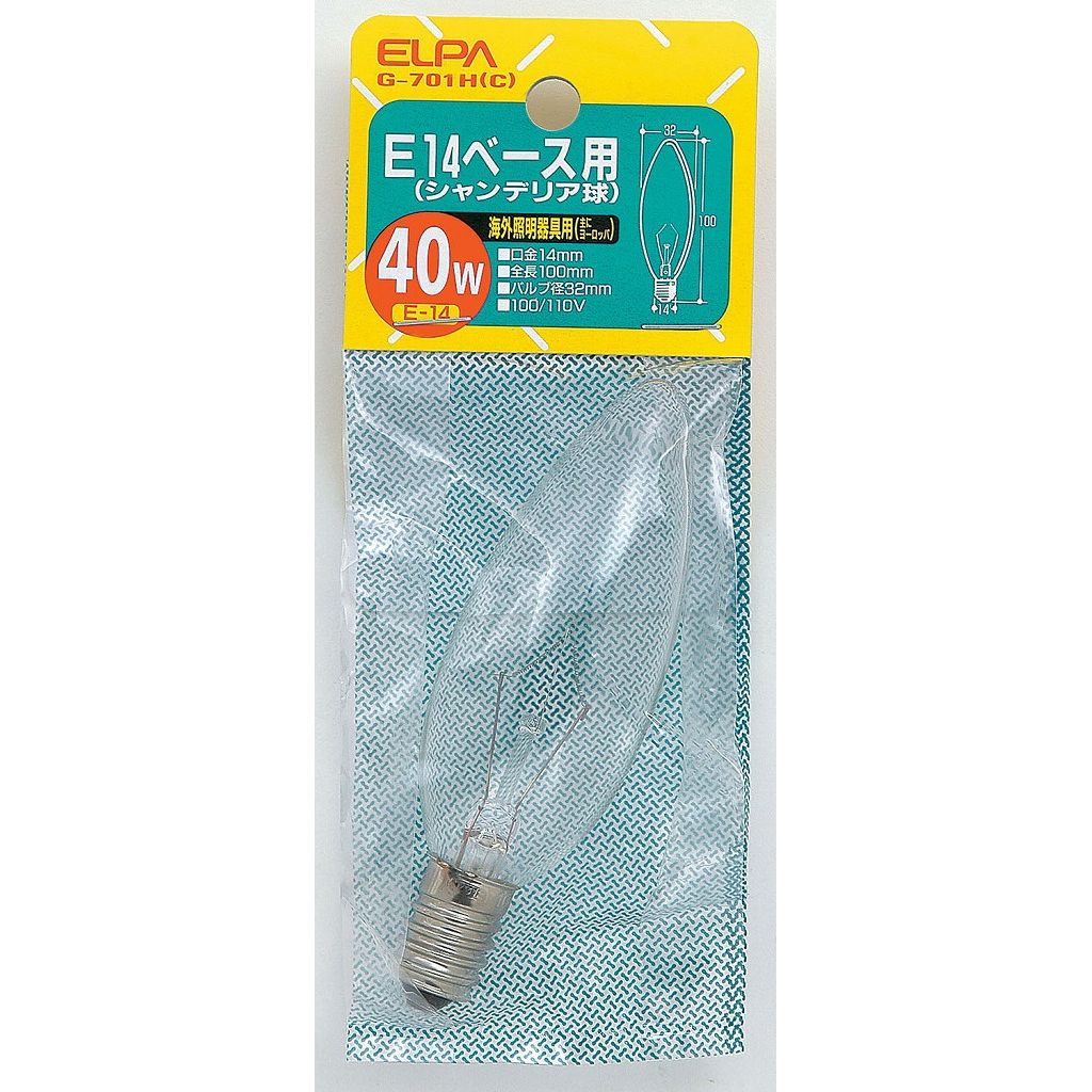 （まとめ買い）ELPA シャンデリア40W G-701H(C) 〔×5〕【北海道・沖縄・離島配送不可】