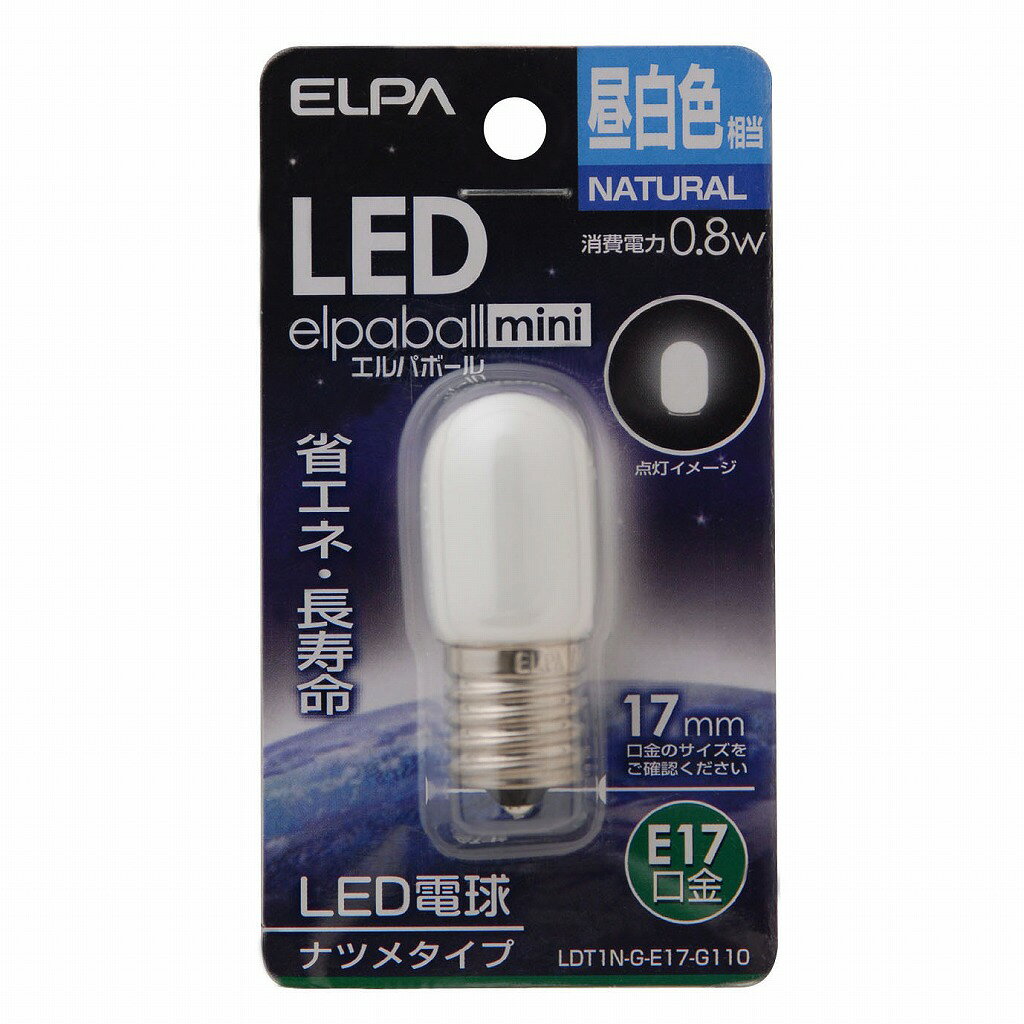 （まとめ買い）ELPA LEDナツメ形E17 LDT1N-G-E17-G110 〔×5〕【北海道・沖縄・離島配送不可】