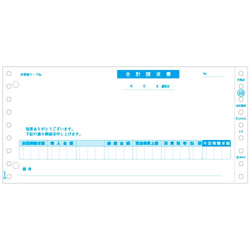 ●その他対応●形状：連帳●用途：伝票●材質：特殊用紙●枚数：400●長形3号窓つき封筒にぴったり入ります。●バインダーBF01Lにぴったりファイリングできます。