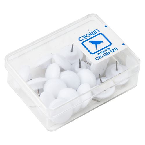 (まとめ買い)クラウン カラー画鋲 20本 白 CR-GB128-W 00003634 〔10個セット〕【北海道・沖縄・離島配送不可】
