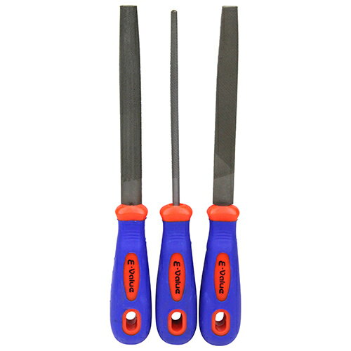 E-Value PC柄鉄工ヤスリセット3本組 150mm【代引不可】【北海道・沖縄・離島配送不可】