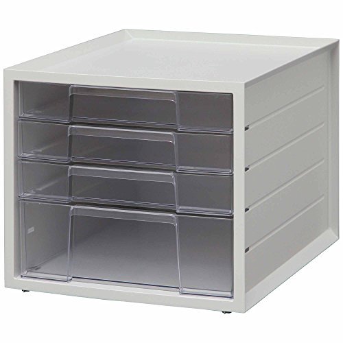 （まとめ買い）アイリスオーヤマ レターケース 浅型3段＋深型1段 ホワイト LCJ-4D 〔3個セット〕【北海..