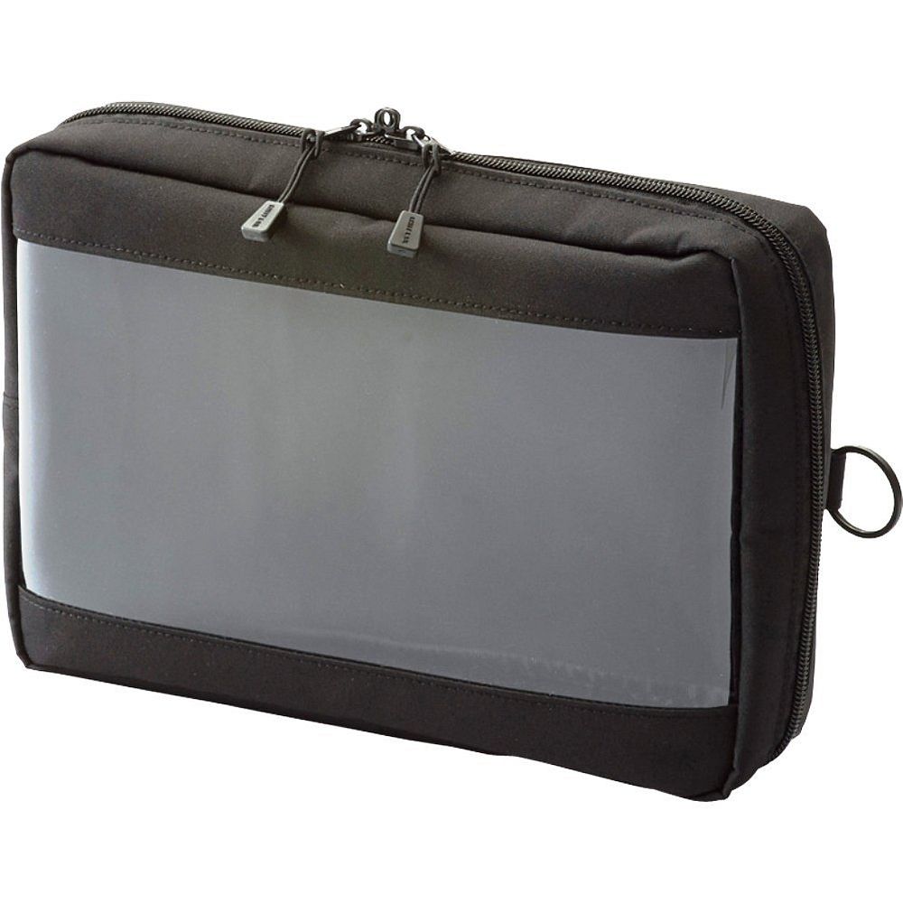 (まとめ買い)リヒトラブ クリヤーボックスポーチ A5 ブラック F-7583-24 〔3個セット〕【北海道・沖縄・離島配送不可】