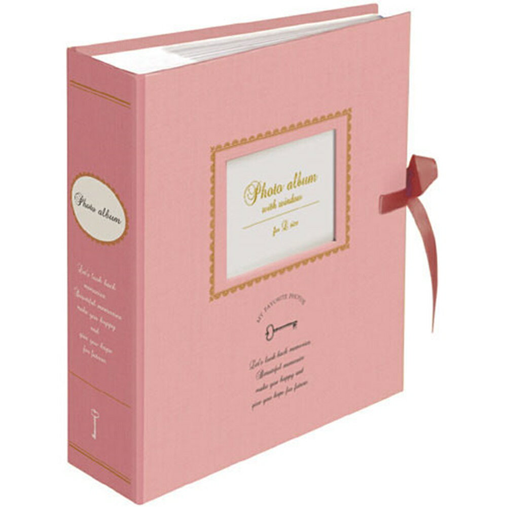 ナカバヤシ 窓付きポケットアルバム アンティーク ピンク 1PLW-201-2-P 【北海道・沖縄・離島配送不可】