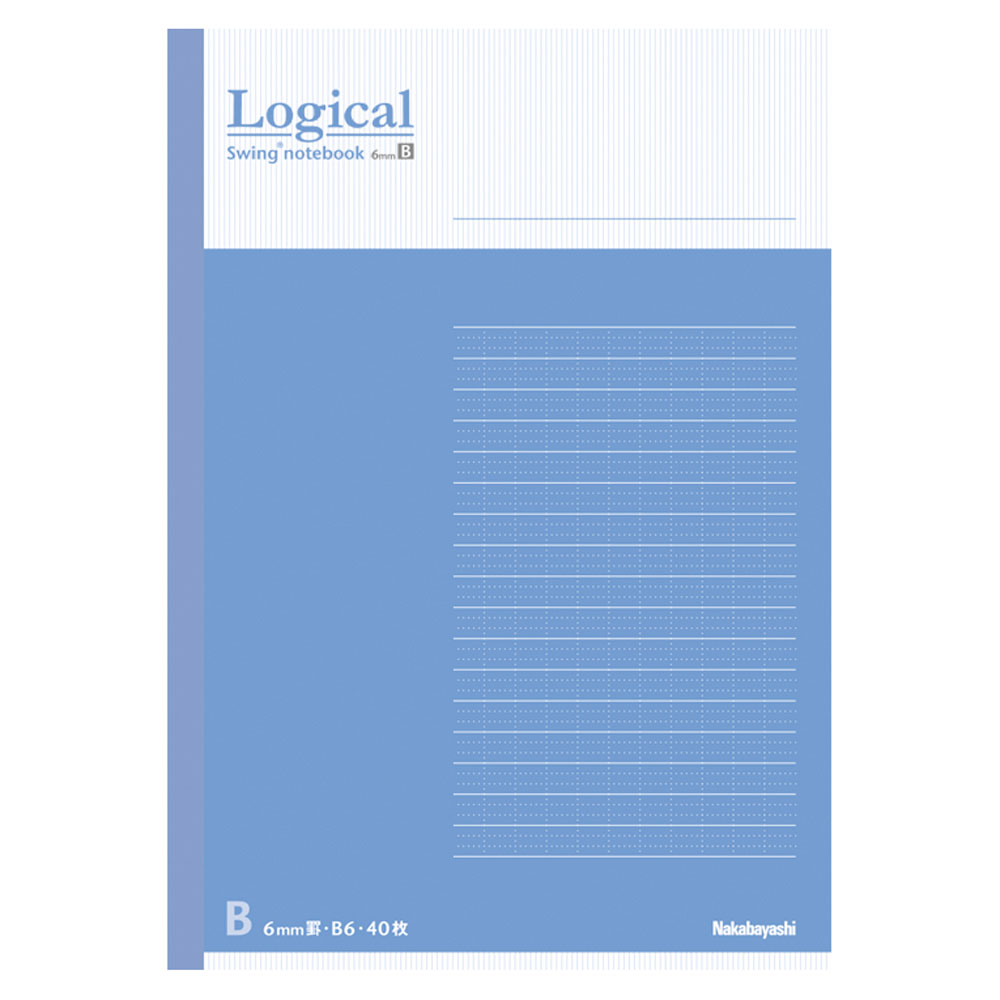 （まとめ買い）ナカバヤシ スイング・ロジカルノート B6 B罫 40枚 ブルー COC-ノ-B601B 〔10冊セット〕 