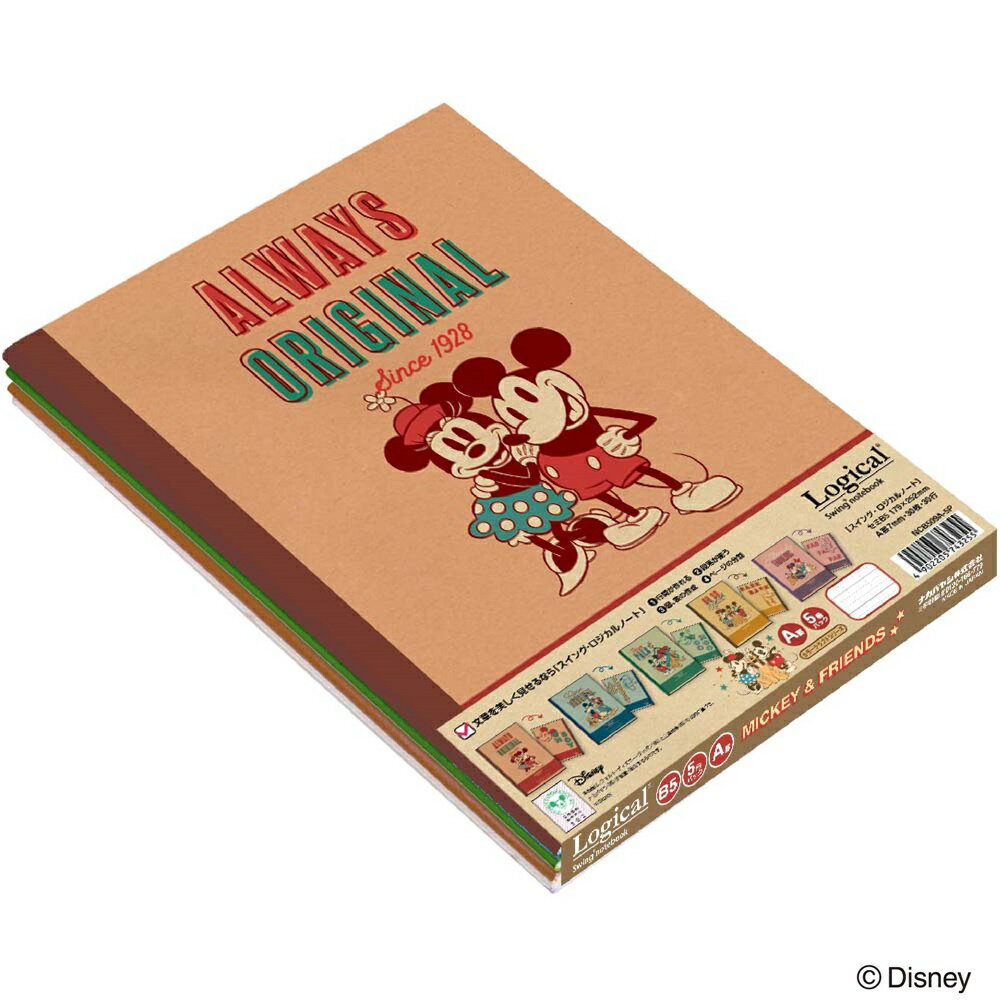 (まとめ買い)ナカバヤシ スイング・ロジカルノート セミB5 A罫 ディズニー ミッキー&フレンズ カラークラフトシリーズ 5冊パック NCB509A-5P 〔...