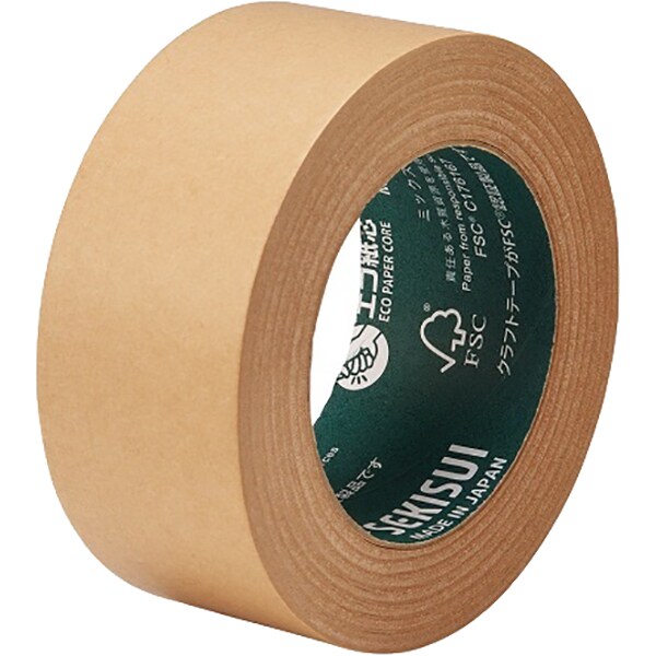 Craft Tape - 積水 FSC認証クラフトテープ 幅50mm×長さ50m 茶 1巻入 K50XF03 【北海道・沖縄・離島配送不可】