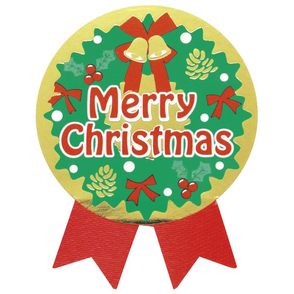 (まとめ買い)ササガワ ギフトシール Merry Christmas 100片入(4片×25シート) 22-4037 〔×3〕 【北海道・沖縄・離島配送不可】