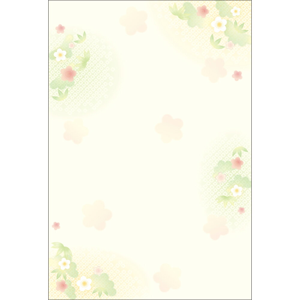（まとめ買い）ササガワ 和柄用紙 和ごころ はがきサイズ 松竹梅 20枚入 4-1123 〔×10〕 【北海道・沖..