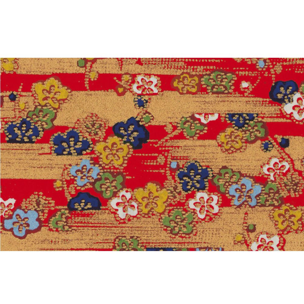 （まとめ買い）ササガワ 友禅和紙 全判 金紗帯・紅 1枚入 31-2621 〔×3〕 【北海道・沖縄・離島配送不可】