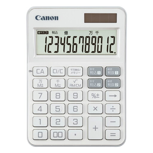 【メール便発送】キヤノン 純正 カラフル電卓 ミニ卓上 12桁 パールホワイト KS-126WUV-PW 【メール便発送】キヤノン 純正 カラフル電卓 ミニ卓上 12桁 パールホワイト KS-126WUV-PW