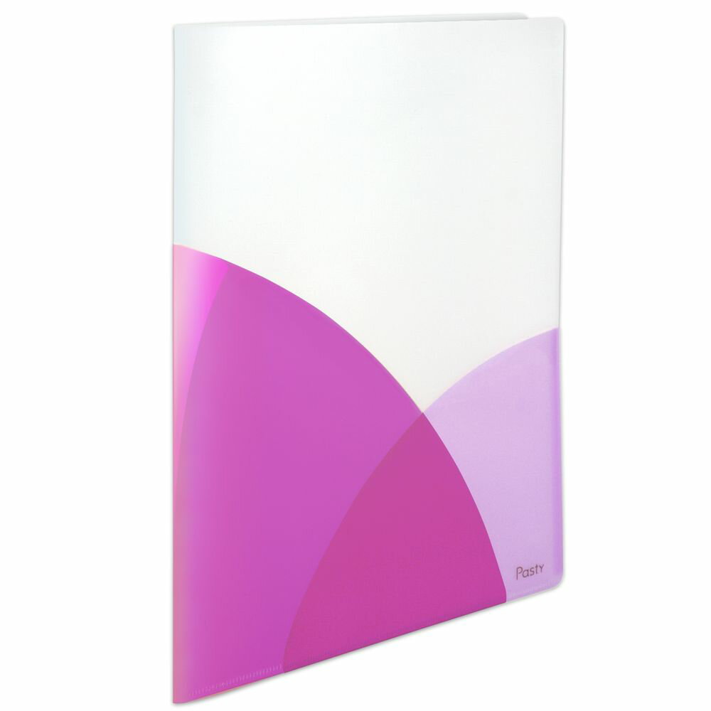 （まとめ買い）プラス パスティ スリムホルダーファイル A4縦 4ポケット 背幅7mm ラズベリーピンク FC-..