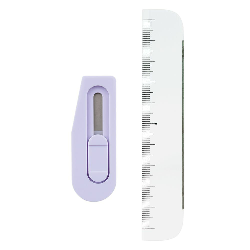 【メール便発送】プラス チームデミ 単品 カッター+ルーラー定規 ふじ TD-001CR