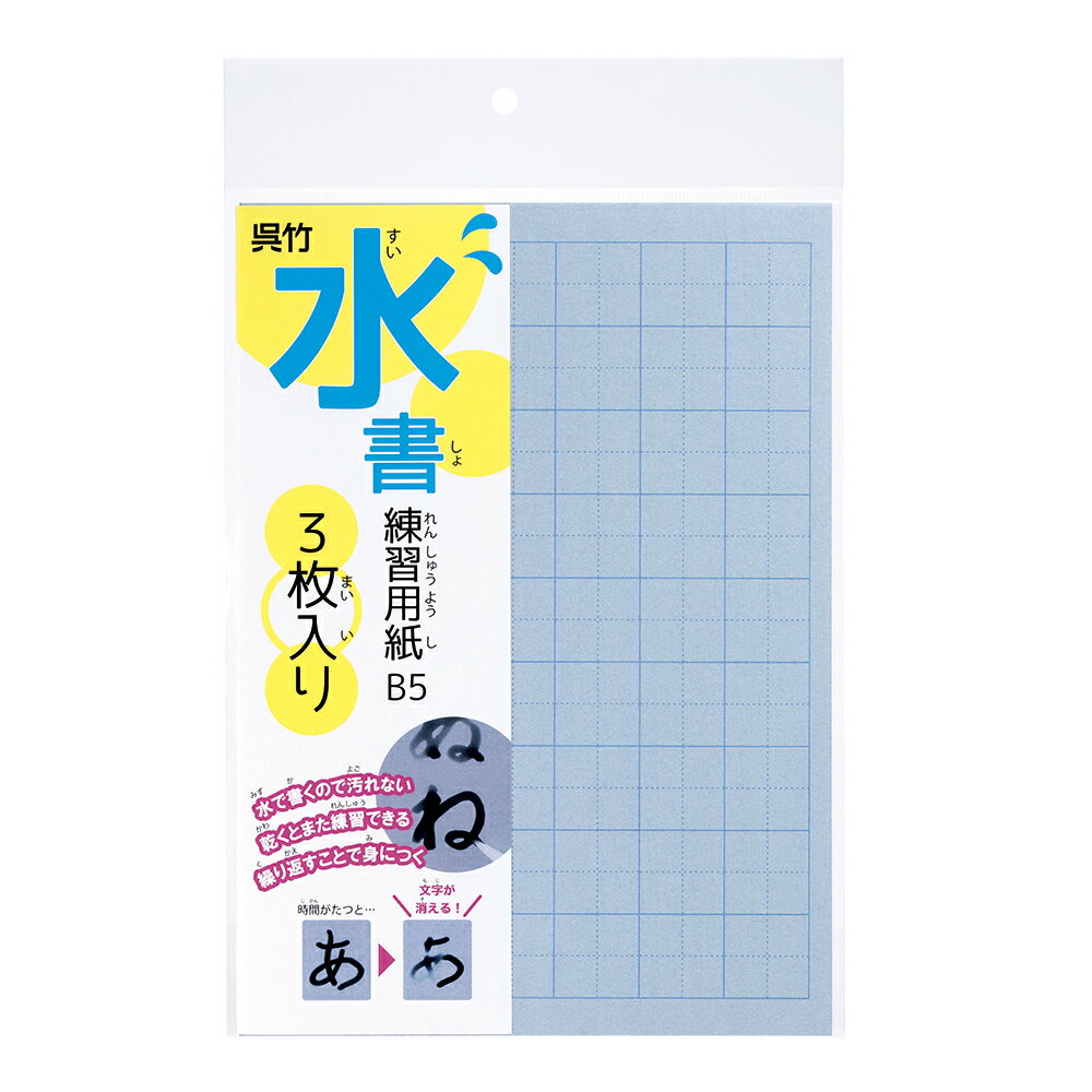 （まとめ買い）呉竹 水書練習用紙 マス目入り B5 3枚入 KN37-55 〔×10〕 【北海道・沖縄・離島配送不可】