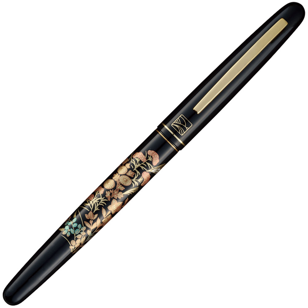 呉竹 くれ竹万年毛筆 蒔絵物語 秋息吹 黒 DU185-215 【北海道・沖縄・離島配送不可】