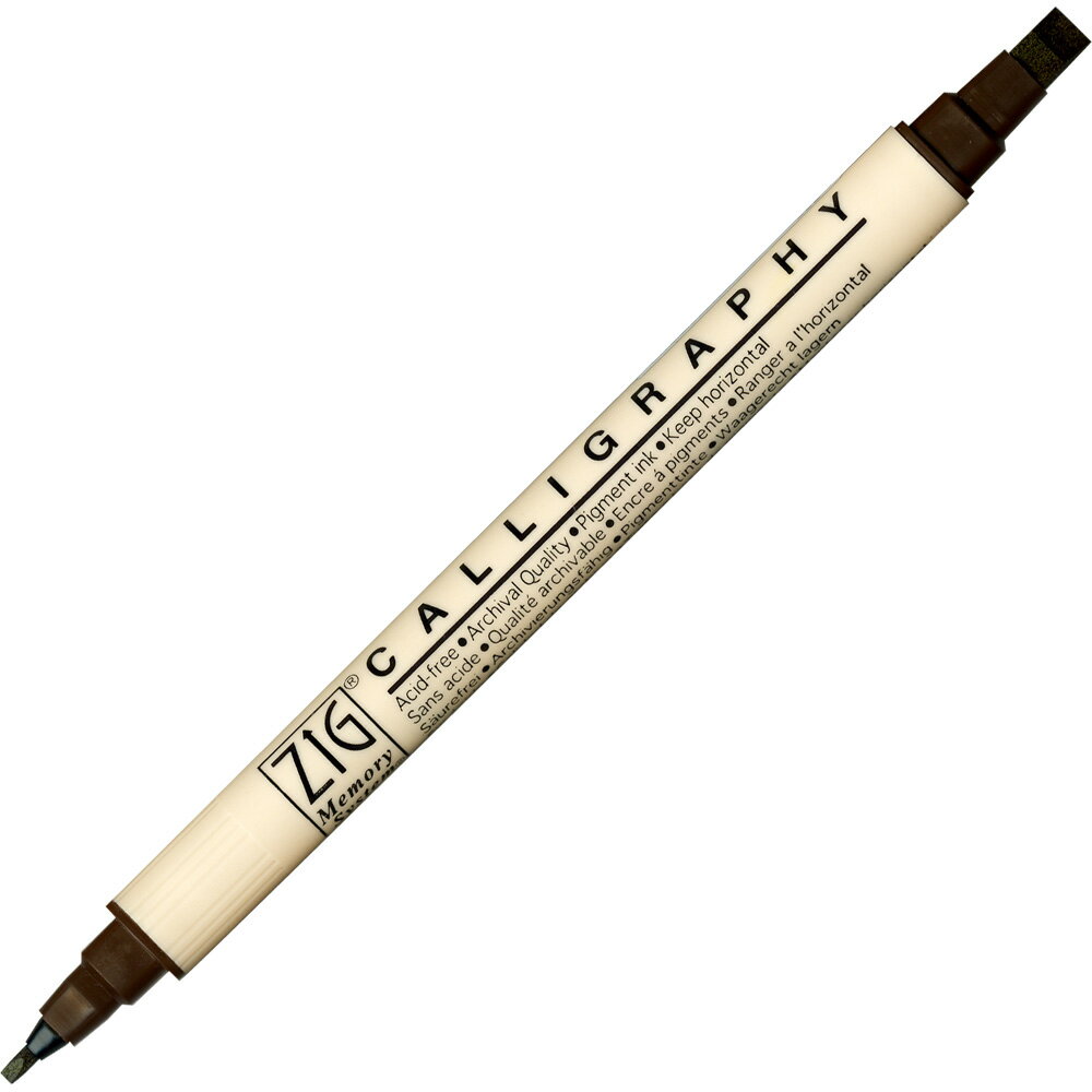 （まとめ買い）呉竹 マーカー ZIG メモリーシステム カリグラフィー チョコレート MS-3400-062 〔6本セット〕 【北海道・沖縄・離島配送不可】