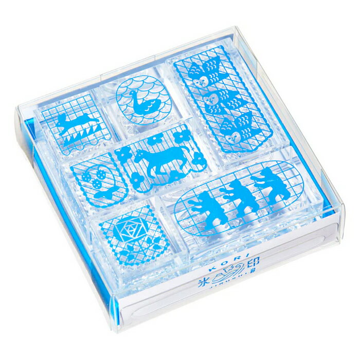 （まとめ買い）キングジム 透明スタンプ 氷印 6個セット(小・大各3個入) フラッグセット CLSS-001 〔×3..