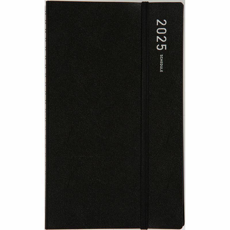 【メール便発送】高橋書店 2025年 手帳 No.90 リングダイアリー スリム A5変型判 週間レフト式＆月間ブロック式 黒