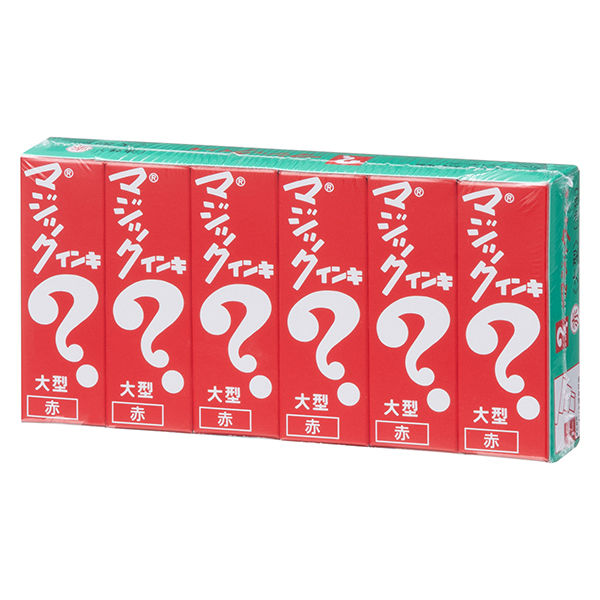 ●54.6×52.7×183.5mm 重量:約209G 芯直径:2.9mm●缶:ブリキ 材木:ジェルトン材 色鉛筆芯:着色顔料、ろう、カオリン 原産国:インドネシア●SV製法という方法で芯を木軸に全面接着剤し、芯の折れを最小限にし、特許を取得しました。●適切な森林管理と認証された森林から収穫した木材を使用しており、森林管理協議会(FSC)認証商品です。●軸部分には名前が書けるスペースがあるので、学校などでのご使用にも便利です。●インク色／赤●線幅／5から8mm●油性インク●シングルタイプ●インク補充式●補充インク／MHJ60●単位（入数）／1パック（6本入）●メーカー品番／ML-T2-6P※1パック単位でお申し込み下さい。小包や荷物の宛名書きに便利な大型。耐水性で木材、金属、ガラス、陶器、布、革、プラスチック、ゴムなど幅広い素材に使えます。書いた瞬間すぐ乾く速乾タイプ。油性マジックの定番！水に強く、水回り近くに書く注意書きなどに最適。