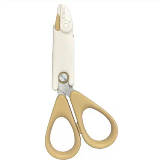 （まとめ買い）木村刃物 中身を守る 開梱カッターはさみ カフェオレ CS1-116-K 〔5個セット〕 【北海道・沖縄・離島配送不可】