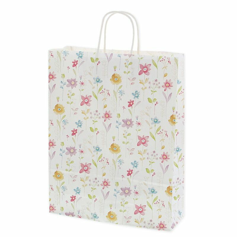 シモジマ HEIKO 手提げ紙袋 25チャームバッグ 25CB 2才 フラワーアラカルト 50枚 幅320×マチ115×高410mm 003230410 【北海道・沖縄・離島配送不可】