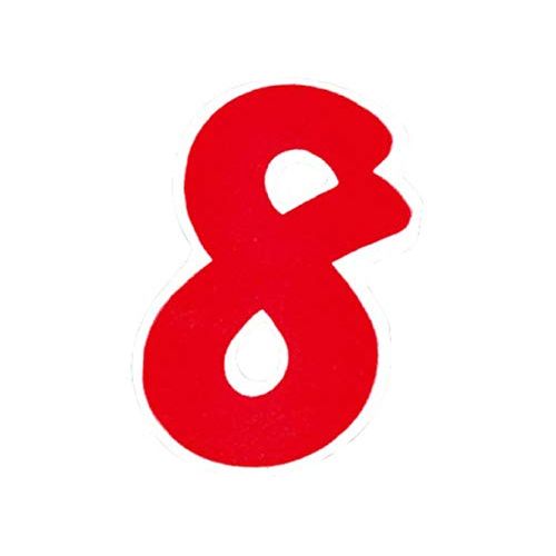 Rakuten - （まとめ買い）シモジマ HEIKO Nナンバーセルフ(シール) S 8 赤 縦42×横30mm 64片 店舗用品 007061108 〔×10〕 【北海道・沖縄・離島配送不可】