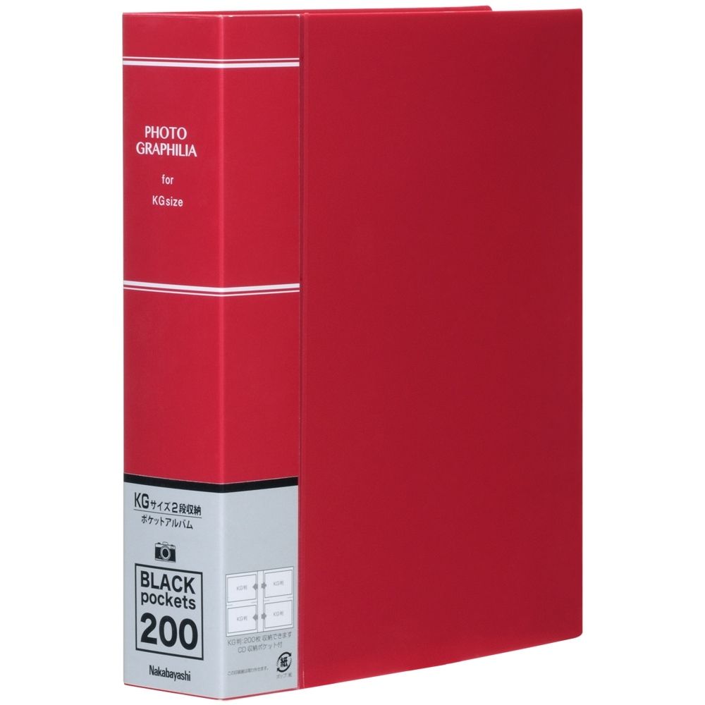 Other - （まとめ買い）ナカバヤシ ポケットアルバム フォトグラフィリア KG版 200枚 レッド PHKG-1020-R 〔10冊セット〕 【北海道・沖縄・離島配送不可】