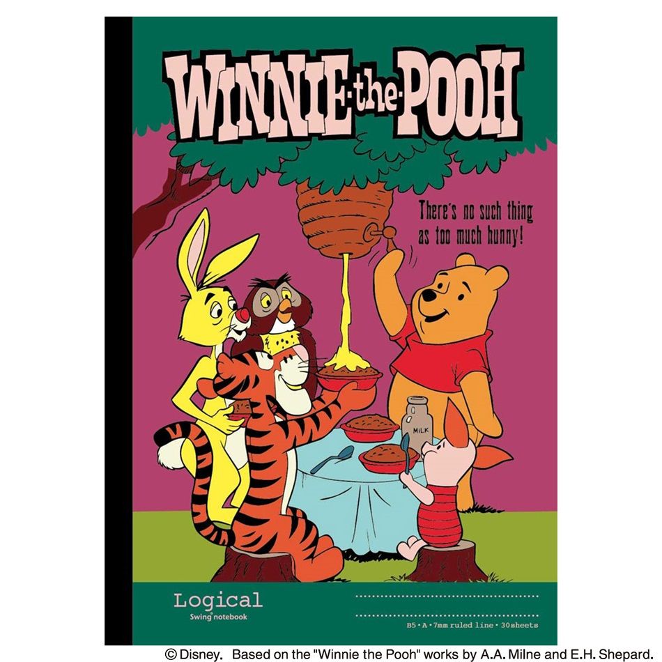 (まとめ買い)ナカバヤシ スイング・ロジカルノート B5 くまのプーさん ビンテージシリーズ A罫 30枚 ダークグリーン ノS-126A-DG 〔10冊セット...