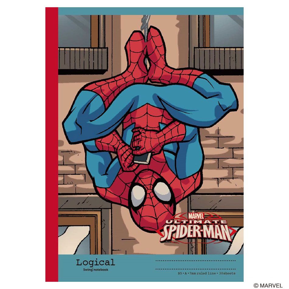 (まとめ買い)ナカバヤシ スイング・ロジカルノート B5 スパイダーマン アメコミシリーズ A罫 30枚 ライトブルー ノS-128A-LB 〔10冊セット〕 ...