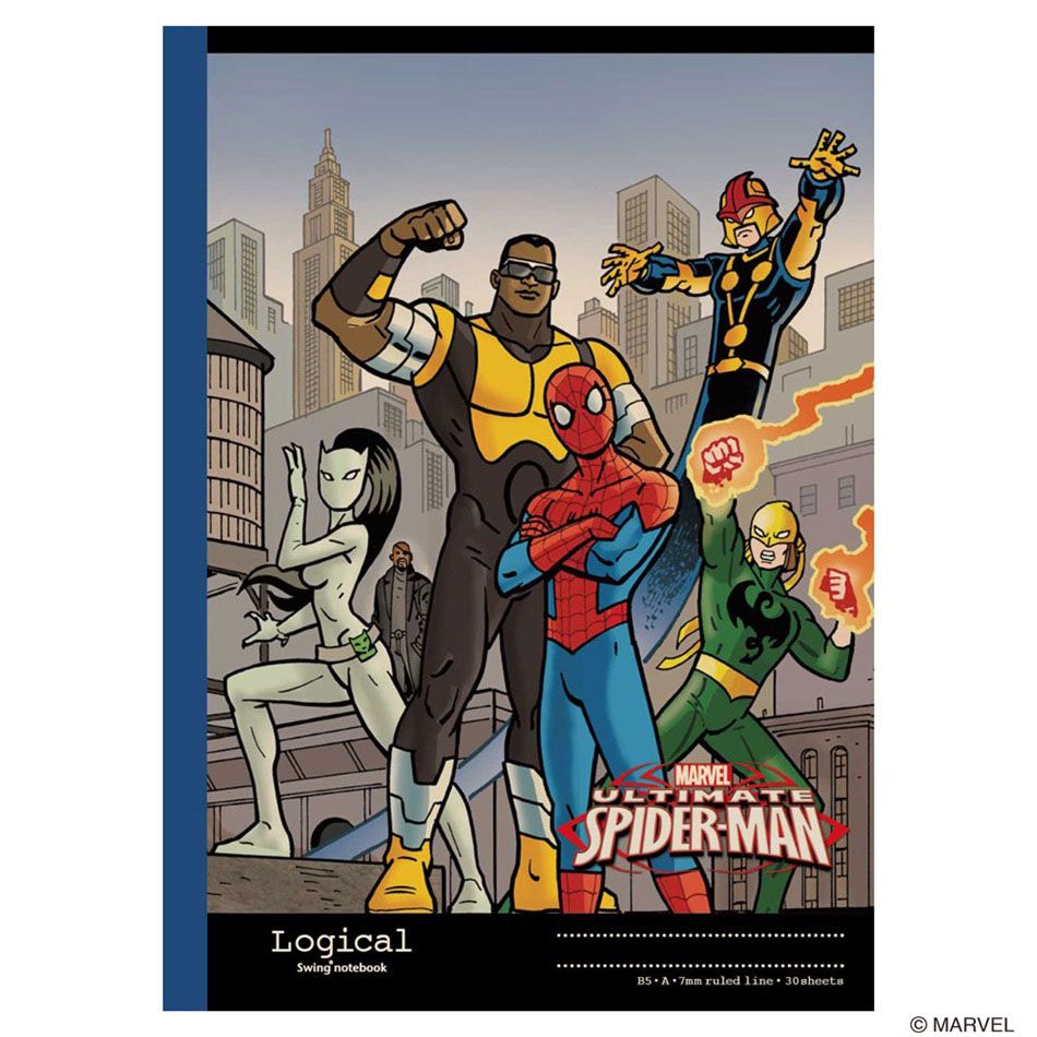 (まとめ買い)ナカバヤシ スイング・ロジカルノート B5 スパイダーマン アメコミシリーズ A罫 30枚 ブラック ノS-128A-D 〔10冊セット〕 【北海...