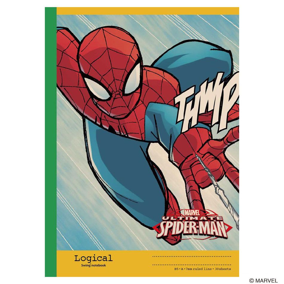 (まとめ買い)ナカバヤシ スイング・ロジカルノート B5 スパイダーマン アメコミシリーズ A罫 30枚 イエロー ノS-128A-Y 〔10冊セット〕 【北海...