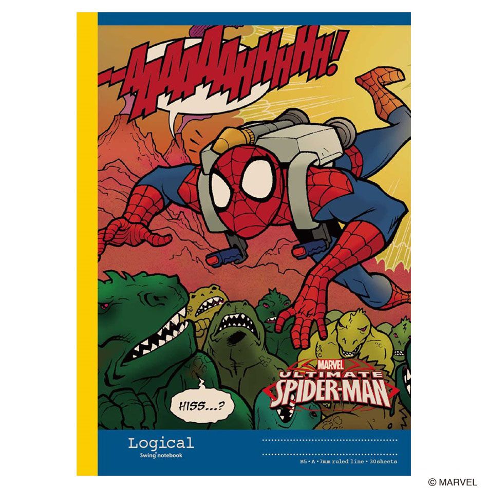 (まとめ買い)ナカバヤシ スイング・ロジカルノート B5 スパイダーマン アメコミシリーズ A罫 30枚 ブルー ノS-128A-B 〔10冊セット〕 【北海道...