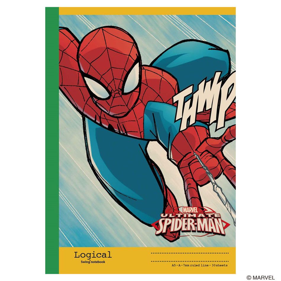 (まとめ買い)ナカバヤシ スイング・ロジカルノート A5 スパイダーマン アメコミシリーズ A罫 30枚 イエロー ノS-129A-Y 〔10冊セット〕 【北海...
