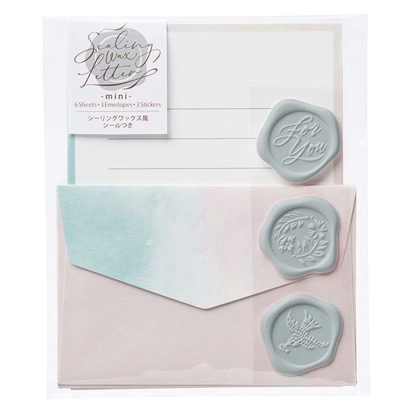 (まとめ買い)マルアイ シーリング ミニレターセット ブルーピンク レ-SW103 〔×5〕 【北海道・沖縄・離島配送不可】