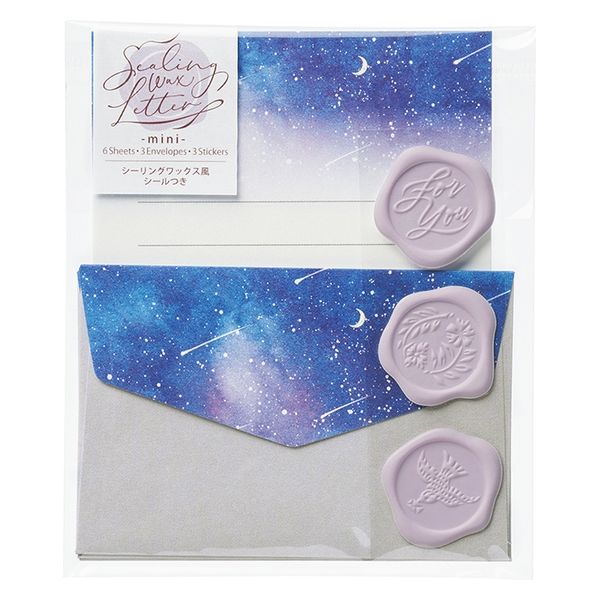 (まとめ買い)マルアイ シーリング ミニレターセット 星空 レ-SW107 〔×5〕 【北海道・沖縄・離島配送不可】