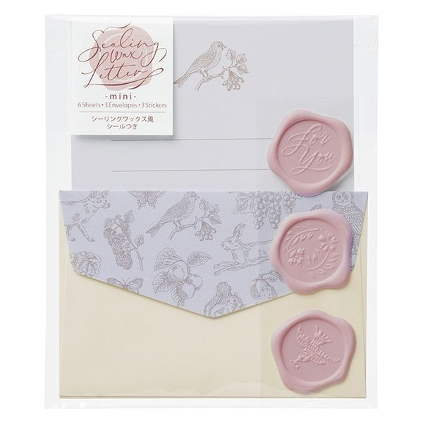 (まとめ買い)マルアイ シーリング ミニレターセット 博物画 レ-SW108 〔×5〕 【北海道・沖縄・離島配送不可】