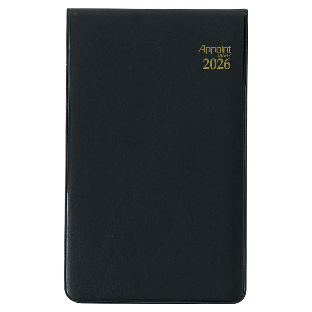 （まとめ買い）ダイゴー 手帳 2026年 アポイント 1ヶ月横罫 縦開き 薄型 手帳（ミニ）サイズ ブラック E1301 〔5冊セット〕 【北海道・沖縄・離島配送不可】