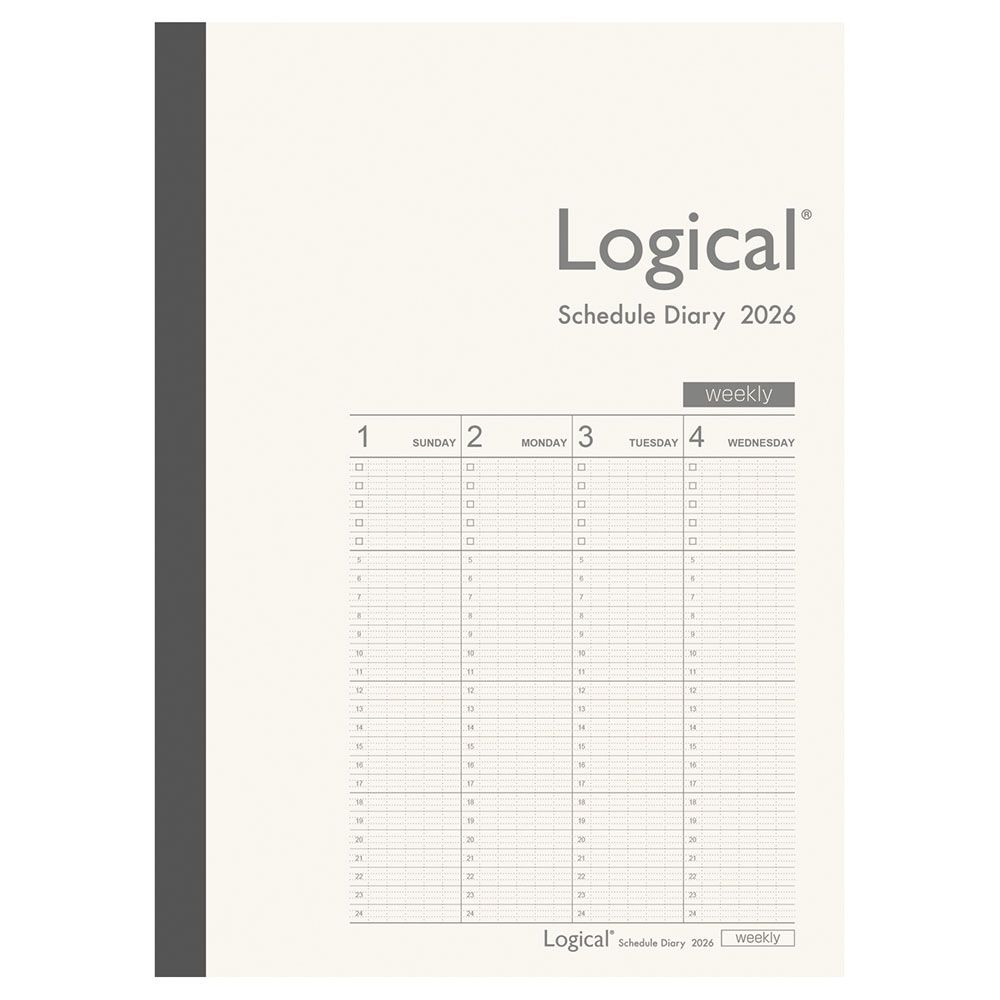 【メール便発送】ナカバヤシ 手帳 2026年 ロジカルダイアリー 週間バーチカルB B5 ホワイト NS-B503-26BW
