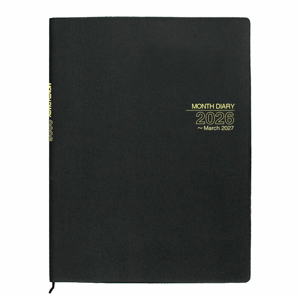 【メール便発送】コレクト 手帳 2026年 マンスダイアリー 15ヶ月 見開き1ヶ月ブロック B5 糸かがりとじ 差込表紙 D-192