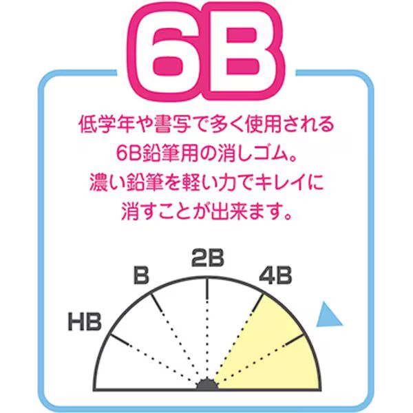 フジックスの（まとめ買い）シード レーダー学習用消しゴム 小学生 6B鉛筆用 ブルー 3個パック EP-6RG-2-B-3P 〔×10〕 【北海道・沖縄・離島配送不可】｜アングル3