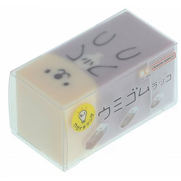 【商品説明】育てる消しゴムシリーズに新しくッコが仲間入り！まる〜くなるほど愛らしい！最後まで愛着を持って使いたくなる消しゴム！どんな姿に成長するかはアナタ次第！【詳細】・本体サイズ：W21×H21×D42mm・重量：26g・材質：PVC・パッケージ：PETケース・DP材質：紙
