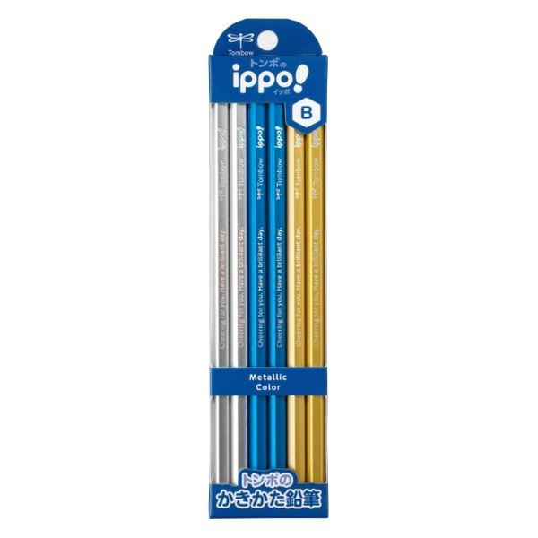 （まとめ買い）トンボ鉛筆 ippo! かきかた鉛筆 メタリック B 12本入 KB-KUA01-B 〔×5〕 【北海道・沖縄・離島配送不可】