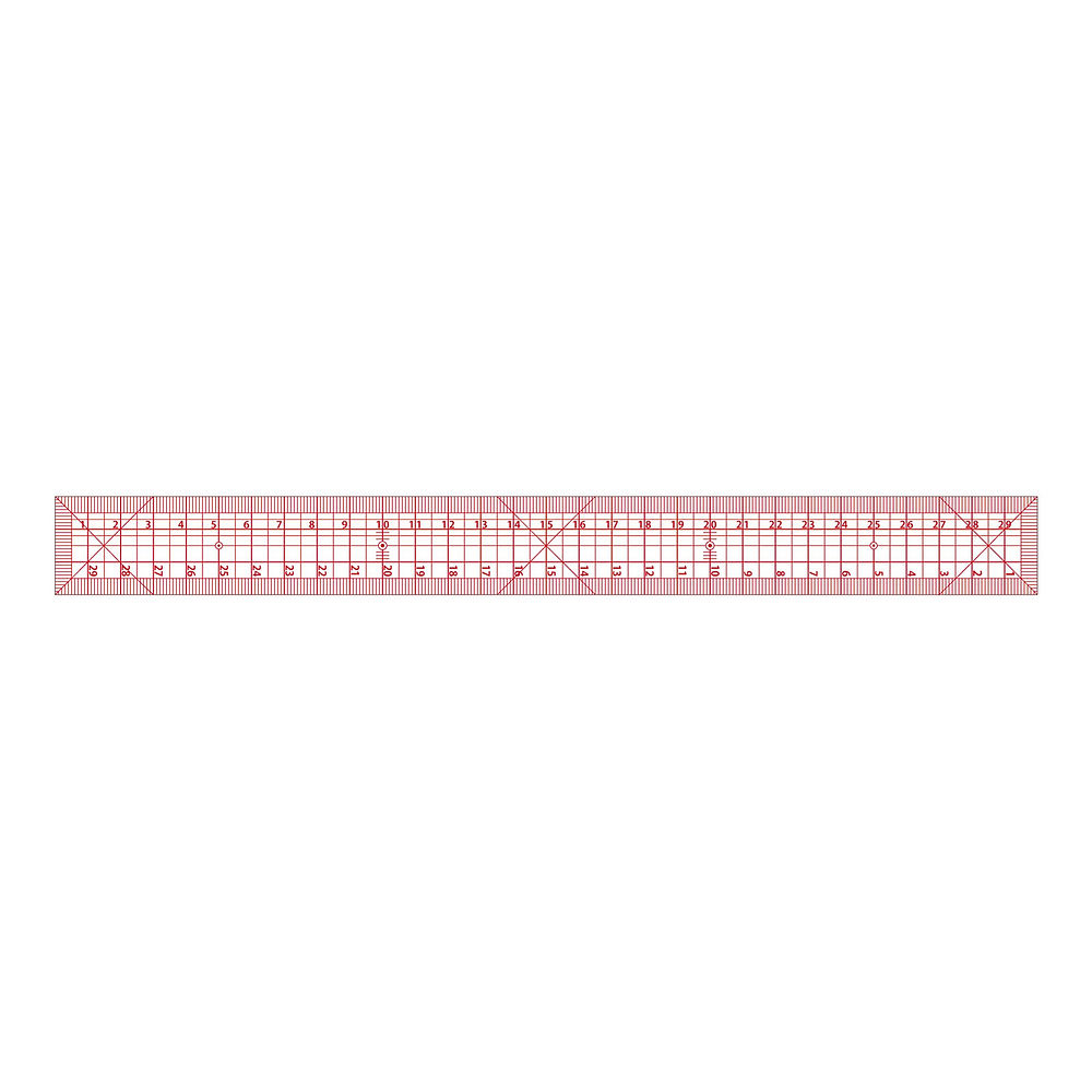 （まとめ買い）ウチダ(マービー) 洋裁方眼定規 30cm×1mm 014-0128 〔5個セット〕 ...