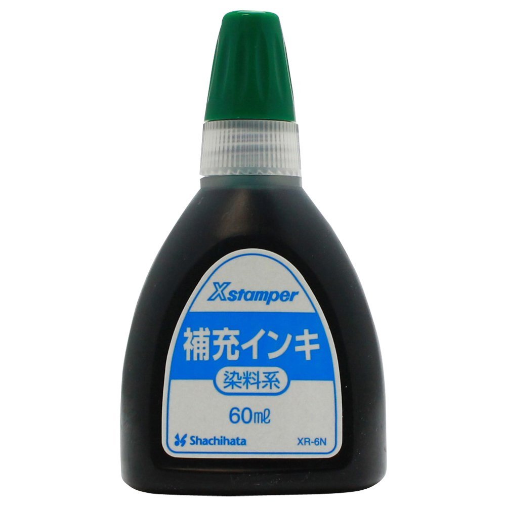 (まとめ買い)シヤチハタ 染料系インキ60ml 緑 XR-6Nミドリ 〔3個セット〕【北海道・沖縄・離島配送不可】